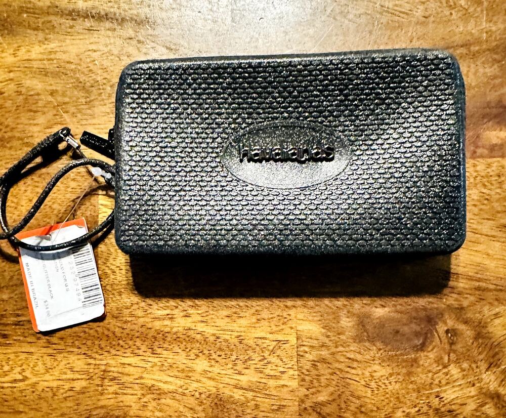 Havaianas Mini Bag Waterproof Silicone Clutch Wristlet Zipper Black